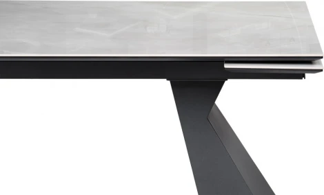 Стеклянный стол Денхольм 240 (Денхольм 240(290)х100х75 rystal onyx bianco / черный) Woodville арт.588037