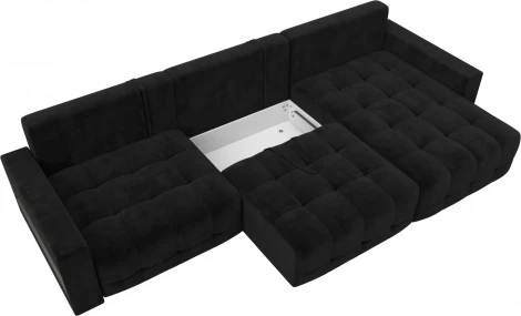 Диван угловой с полками Лига-053 НПБ Лонг Лига Диванов (Велюр) арт.128963