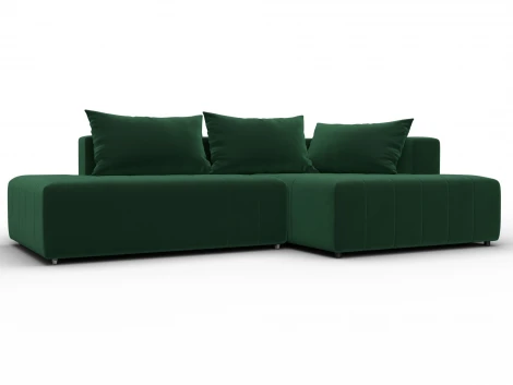 Диван угловой Лига-103 НПБ угол правый (ДСП,Брус,Фанера,Велюр/Зеленый) Лига Диванов 134816