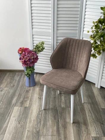 Стул VENA, цвет B5 Капучино, велюр / белый каркас