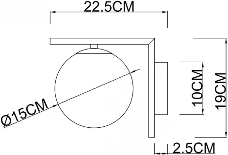 Бра Arte Lamp Bolla-unica A1924AP-1AB (220V, шар)