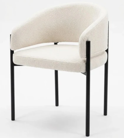 Стул НИКОЛЬ цвет REEF 01 Молочный, ткань/ черный каркас M-City 64778