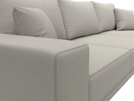 Диван угловой Льюес правый (Бежевый/Рогожка) Лига Диванов арт.125484