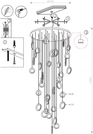 Потолочная люстра Lumien Hall Livin LH8028/36P-BK-PBK-SGD