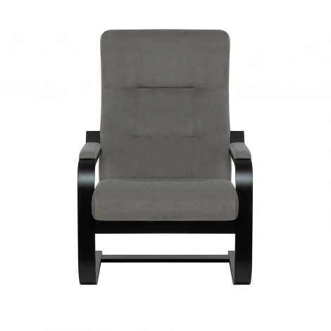 Кресло Leset Оскар 4687206966338 Фанера,Береза,Шпон, Велюр, Серый, Венге