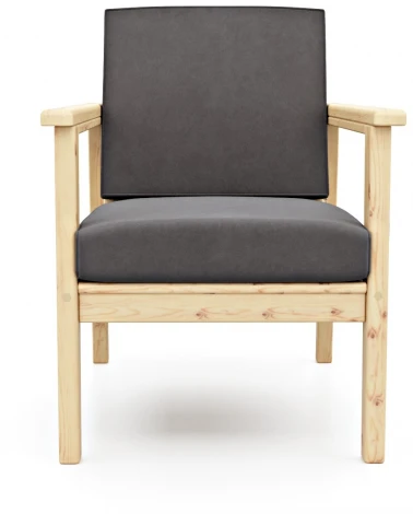 Кресло Arsko Лориан сосна велюр серый