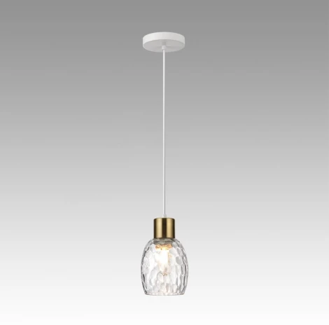Подвесной светильник Lumion Ice 6583/1A белый, золотой/прозрачный/металл/стекло E27 1*40W 220V (на проводе, круглые)
