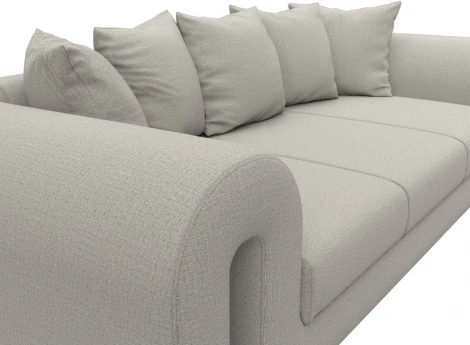 Диван прямой Волна (Бежевый/Рогожка) Лига Диванов арт.124397