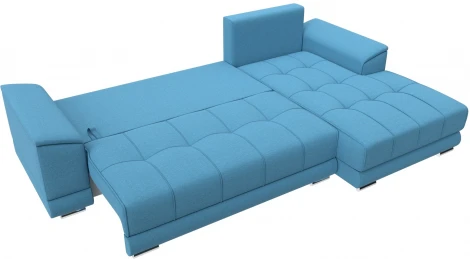 Диван угловой НордСтар правый угол (Голубой/Рогожка) Лига Диванов арт.123502