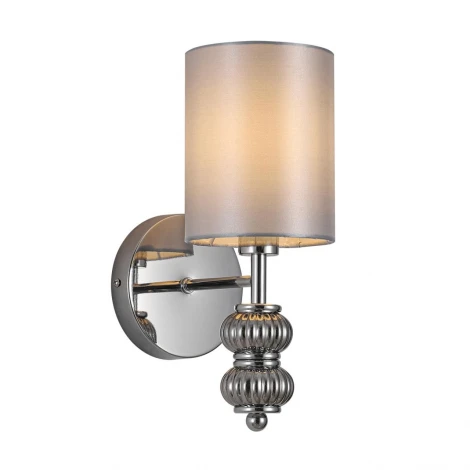 Бра со стеклянным декором Lumion Ilmira 8338/1W хром/серый, металл/стекло/текстиль E14 40W 220V