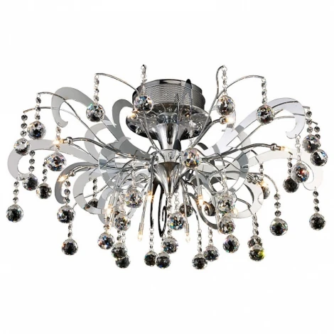 Потолочная люстра N-Light A8127 A8127/8+8 chrome + white crystal