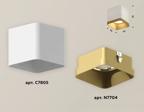 Накладной точечный светильник Ambrella Techno XS7805004 (220V, куб)