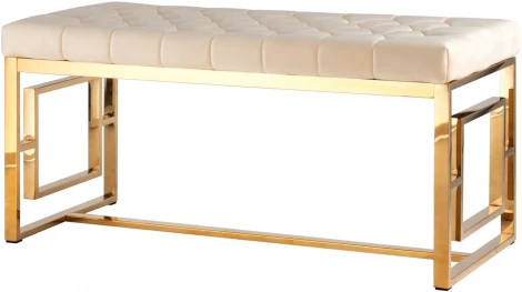 Банкетка-скамейка Stool Group БРУКЛИН велюр бежевый сталь золото УТ000001879