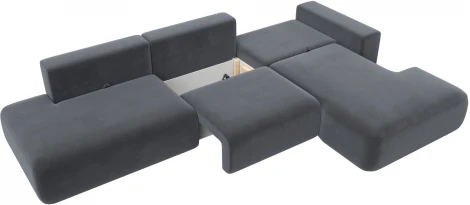 Диван угловой Лига-036 НПБ Модерн Лонг правый угол (Серый/Велюр) Лига Диванов арт.121429