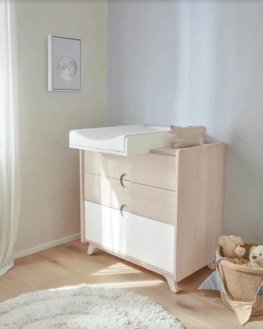 Комод La Forma (ex Julia Grup) Nunila (Белый/ Дерево,Ясень,МДФ)