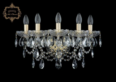 Бра Art Classic 10.25 10.25.5.165.XL.Gd.Sp (220V, хрусталь, подвески, подсвечник, свеча)