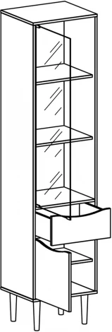 Шкаф-витрина Like однодверная левая ОГОГО (арт.583987), (ЛДСП/Белый)