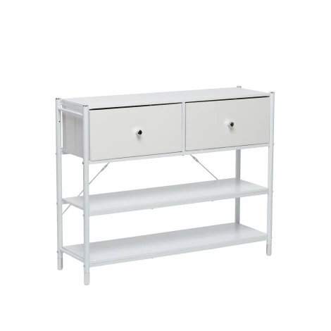 Комод Leset Нирита/Хайди с полками 2 ящика (Сталь,Экокожа,ЛМДФ/Белый) арт.2500000229664