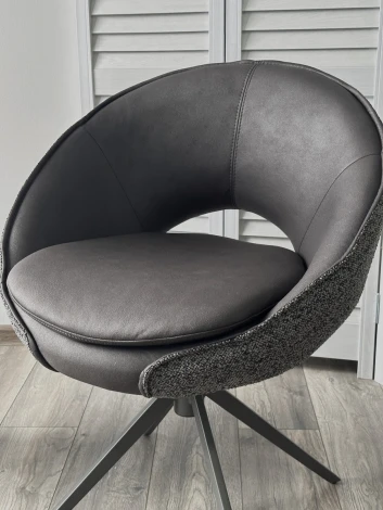 Стул ANABEL 360 град. поворот Черный  Maison 99# / OTE COBBLE 457 / серый каркас, ®DISAUR (арт.621M05764)