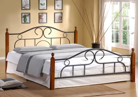 Кровать AT-808 Tetchair (Красныйй Дуб,Черный).