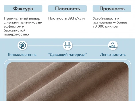 Кровать-диван прямой бежевый, 160 D1 Ричмонд AAA41324001 Premier 09