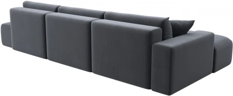 Диван угловой Лига-036 НПБ Модерн Лонг левый угол (Серый/Велюр) Лига Диванов арт.121429L