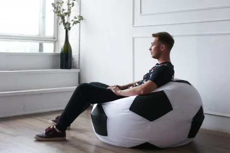 Кресло мяч Dreambag Бело-Черный Оксфорд (Классический) 2616101