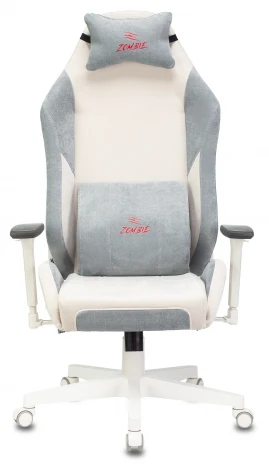 Кресло игровое Zombie EPIC PRO Fabric белый/серо-голубой с подголов. крестовина пластик пластик белый