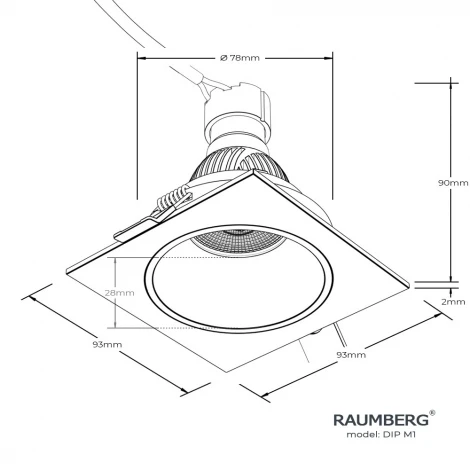 Встраиваемый светильник Raumberg DIP M1 Black/Gold