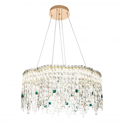 Подвесная люстра светодиодная хрустальная с регулировкой цветовой температуры Modelux MODELUX ML.2317.700 GD