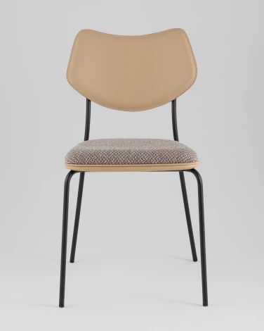 Стул обеденный Casey серо-коричневый с бежевой экокожей Stool Group арт.УТ000039573