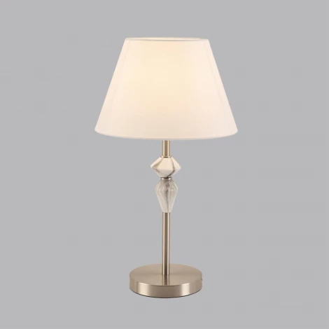 Настольная лампа с выключателем Lumion Vermont 8274/1T никель/белый/серый, металл/керамика/ткань Е14 1*40W 220V