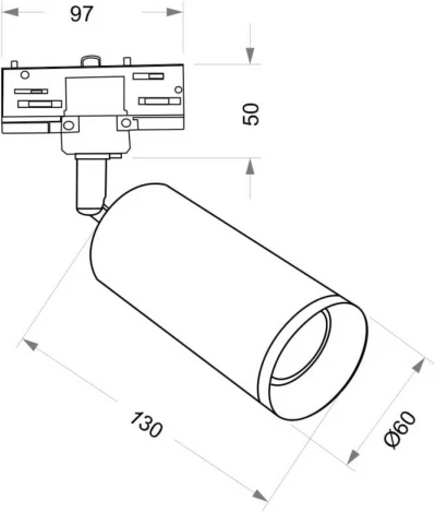 Трековый светильник Focus Trinity GU10 50Вт (трехфазный) Maytoni Technical TR028-3-GU10-B (220V, круглые)