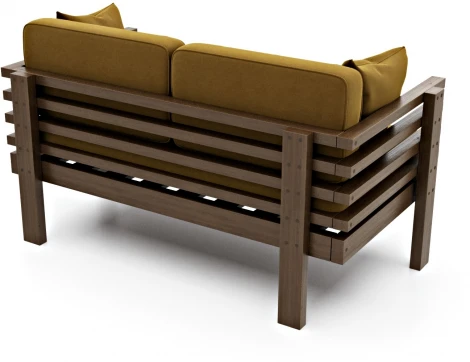 Диван Arsko Стоун Мини орех горчичный велюр