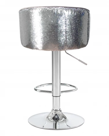 Стул барный DARCY SHINY (серый велюр с серебрянными пайетками)