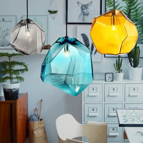 Подвесной светильник Color Ice Cube Pendant Jevio 1 Голубой ImperiumLoft Jevio01 (140781-26) (220V, на проводе, шар)