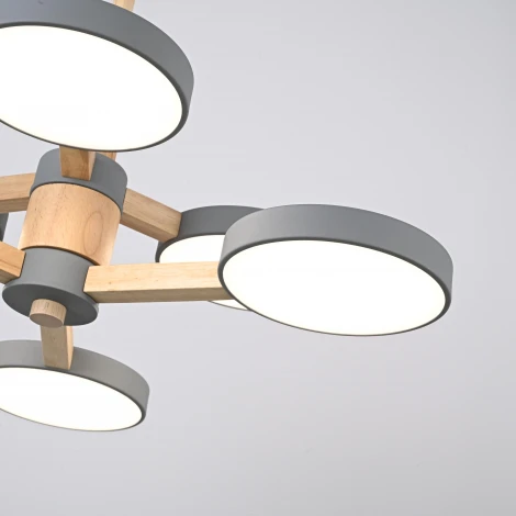 Потолочная люстра Wi-Fi на штанге Turna Dbl L6 Gray By ImperiumLoft Turna-Dbl01 (LED, 220V, голосовое управление, умный дом - Алиса)