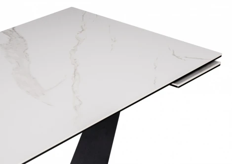 Керамический стол Кели 140 (Кели 140(200)х80х76 белый / черныйй) Woodville арт.588010