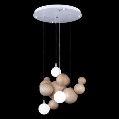 Подвесной светильник Loft It Ginger 10161 Light wood (LED, 220V, на тросе, шарики, молекулы)