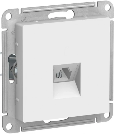 Телефонная розетка встраиваемая RJ-11 (белый) Systeme Electric AtlasDesign ATN000181