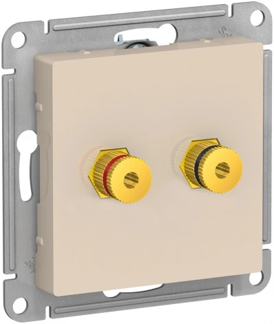 Акустическая розетка встраиваемая двойная (бежевый) Systeme Electric AtlasDesign ATN000287