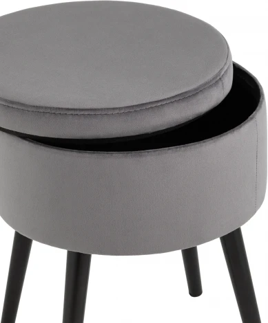 Пуф Клайс с ящиком велюр серый УТ000035911