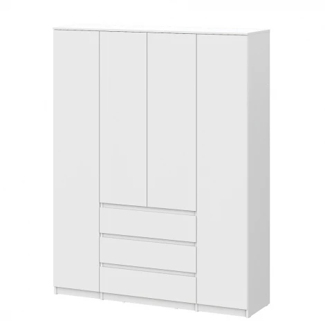Шкаф Арника для одежды и белья 4х дверный Денвер, белый