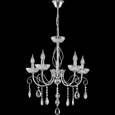 Подвесная люстра Reluce 04202-0.4-05 CR (220V, подвески, на цепи, подсвечник, свеча)