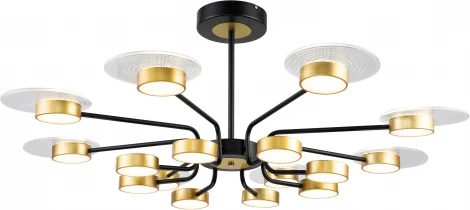 Люстра потолочная светодиодная на штанге Halo 10211/SG LED*212W Gold/Black