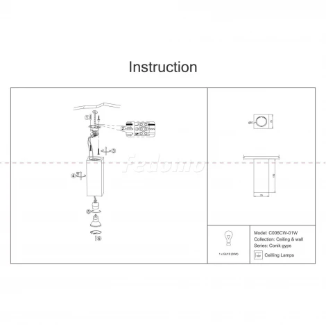Накладной светильник Conik Maytoni gyps C006CW-01W (220V)