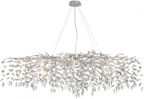 Подвесная люстра Odeon Light Delica 4970/16 HALL матов.серебристый/алюмин./хрусталь G9 16*40W (220V, на тросе, лепестки, ветки)