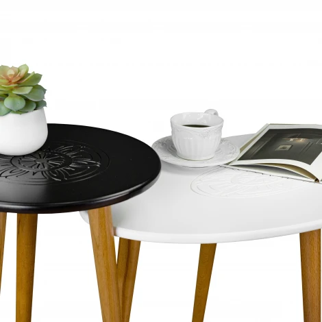 Стол журнальный Мерсенна белый/бук Mebelik 008063