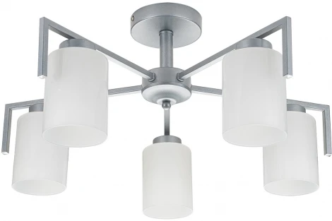 Потолочная люстра на штанге Escada Style 1142/5P Silver 5х60Вт E27, металл/стекло, серебро (220V)