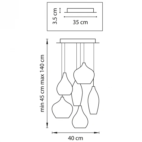 Подвесной светильник ярусный Lightstar Pentola 803061 (220V, на проводе)